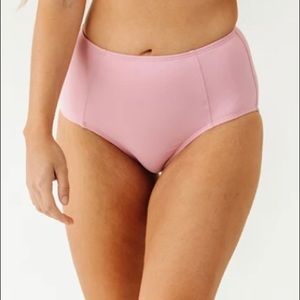 Pink high waisted bikini bottoms
